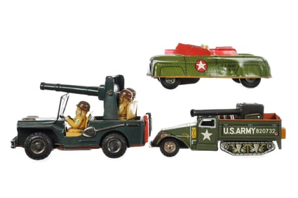 (3) Tin Litho Military Vehicles SSS, Courtland, Japanese