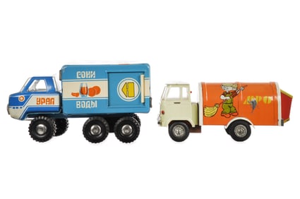 (2) U.S.S.R. Soviet Era Tin Litho Trucks