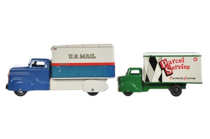 (2) Wyandotte U.S. Mail & Parcel Service Pressed Steel Trucks