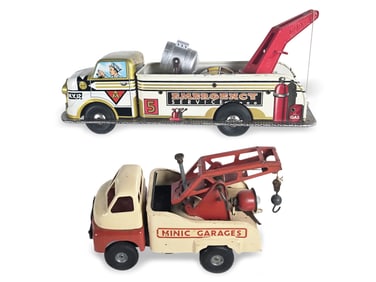 (2) Marx & Triang Tow Trucks Friction & Battery Op.