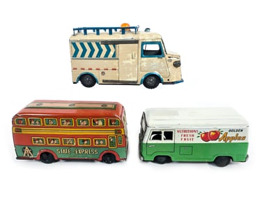 (3) Tin Friction Vehicles Rijkspolitie/Bus/Delivery