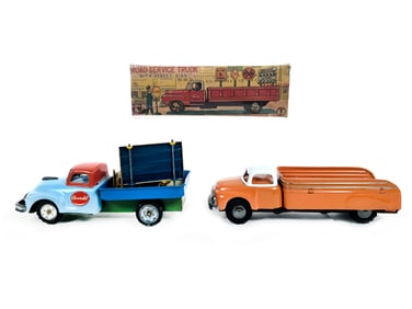 (2) Japanese Tin Trucks Road Service Truck Boxed