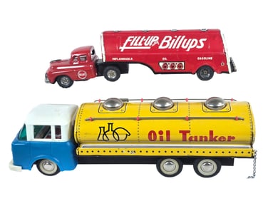 (2) Oil Tanker Truck Toys Billups & Generic