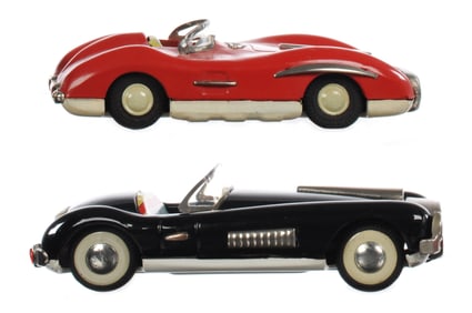 Asahi Toys Tin Friction Cunningham Conv. & Mercedes Cars
