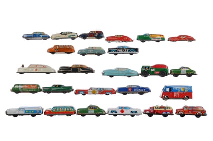 (25) Japanese Tin Litho Various Brand Vehicles