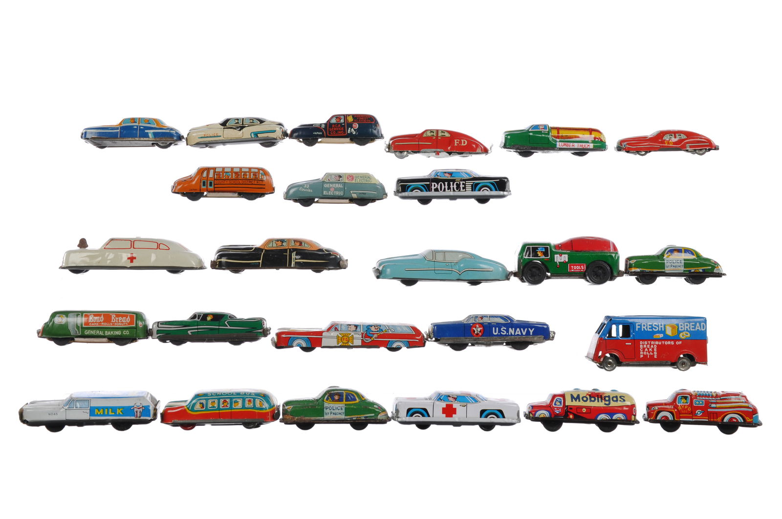 (25) Japanese Tin Litho Various Brand Vehicles (1 of 9)