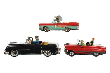 (3) DTC VIP Car, Hadson Chrysler, Alps Happy Pup Japanese Tin