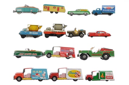 14 pc. Lot of Assorted Japanese Tin Vehicles