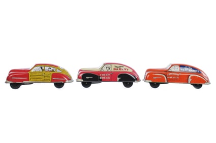 (3) Courtland Tin Windup Cars