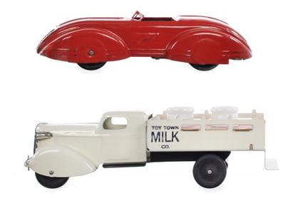 Wyandotte Toy Town Milk Truck & Streamline Speedster