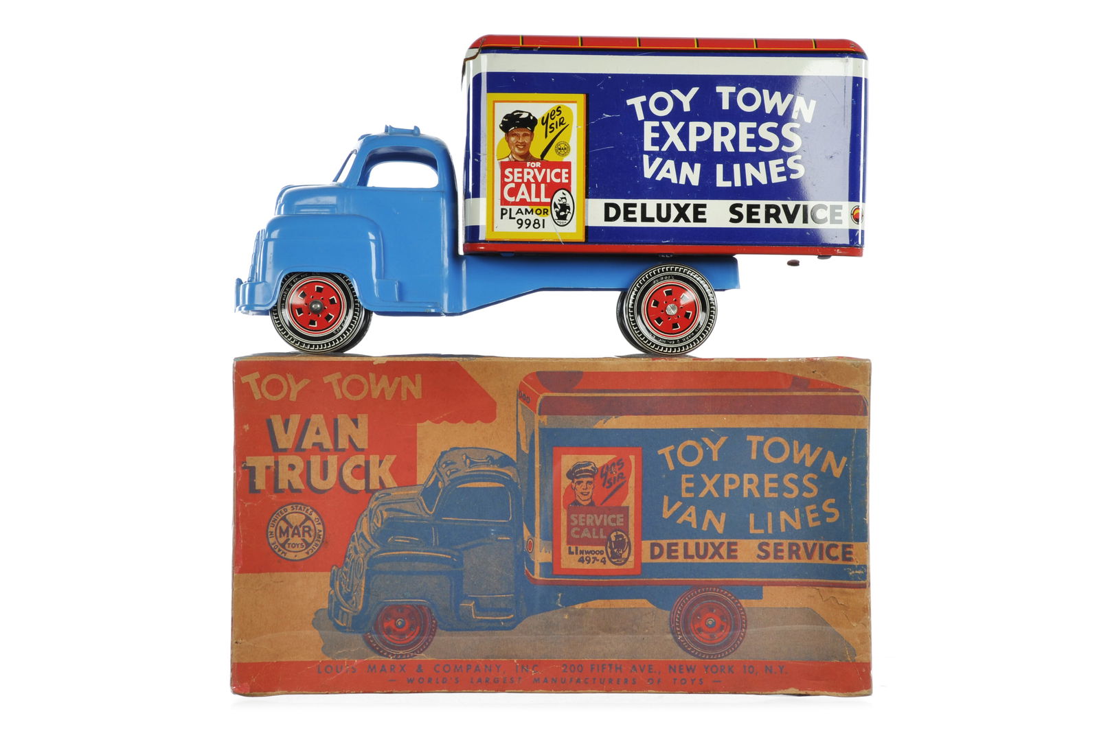 Marx Toy Town Express Van Lines with Box (1 of 6)