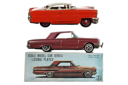 (2) Japanese Tin Friction Cars Frankonia/Haji Ichiko