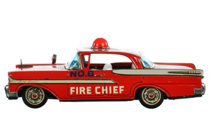 Yonezawa No. 6 Fire Chief Mercury Car Japanese Tin