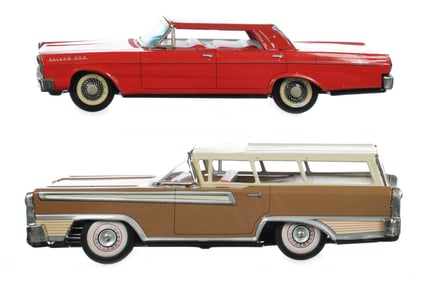 (2) Yonezawa & ET Tin Friction Ford Cars Japanese Tin