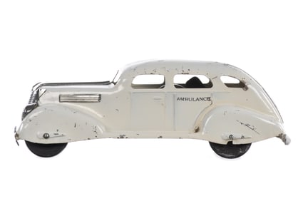 Marx Pressed Steel Ambulance Pull Toy w/Ding-Dong Bell