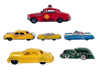 (6) Tin & Plastic Vehicles Marx & Japanese Tin