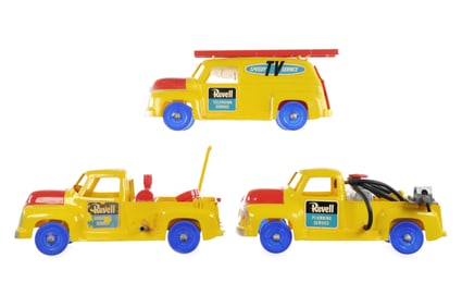 (3) 1930s Revell Work Trucks with Accessories