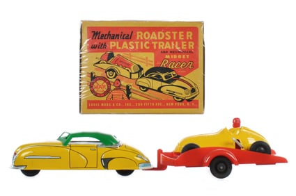 Marx Roadster with Trailer and Midget Racer Boxed
