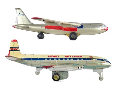Japanese Tin Friction Airplanes B-52 Comet Jetliner