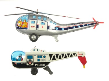 (2) Japanese Tin Friction Helicopters