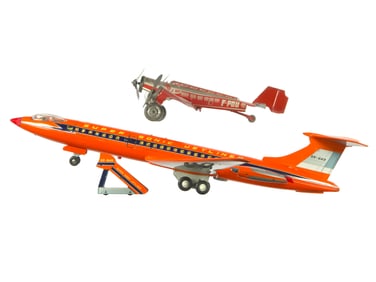 (2) Tin Airplanes Super Sonic Jetliner & Joustra Monoplane