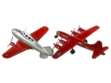 (2) Marx Twin Engine & B-29 Superfortress Bomber Planes