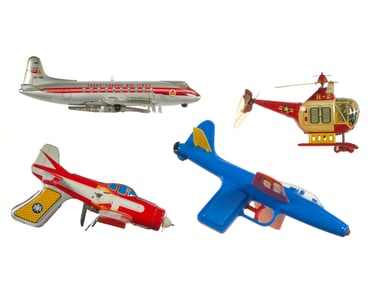 (4) Assorted Plane & Helicopter Toys Japanese