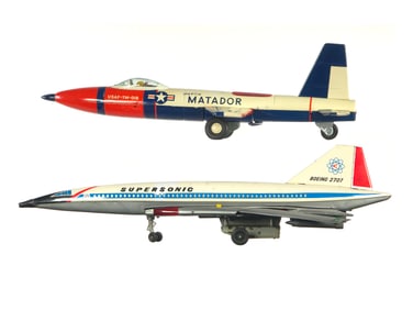 (2) Japanese Tin Planes Supersonic Plane & Martin Matador