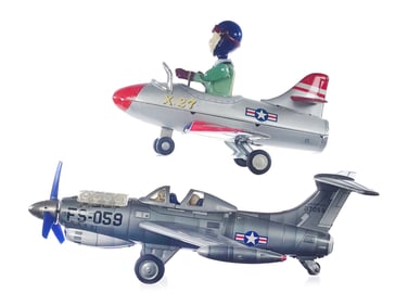 (2) Nomura TN U.S. Air Force Planes Japanese Tin