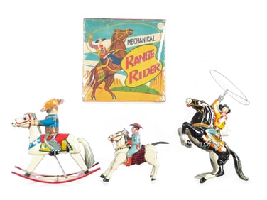 (3) Cowboy Toys Marx Cowboy Rider & Japanese Tin