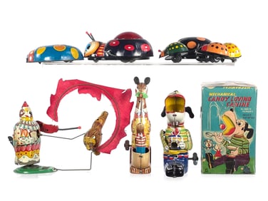 (6) TPS Kanto Toys Japanese Tin Windup Toys