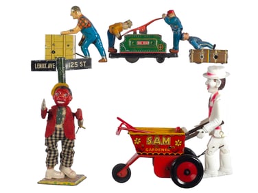 (5) Assorted Tin Windup Toys Alps, Marx, Wuco, KDP, Gescha