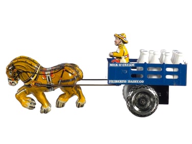 Custom Tin Windup Filiberto Dairy Milk & Cream Wagon