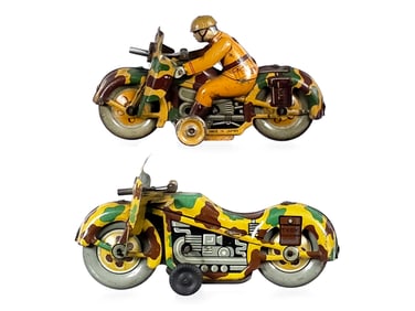 (2) KT Kuramochi Japanese Tin Military Camo Motorcycles