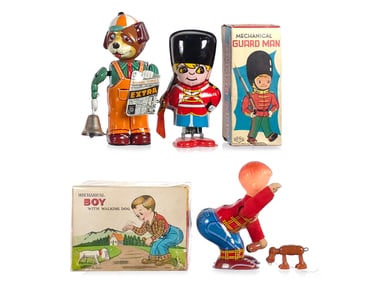 (3) Japanese Tin Windup Toys w/Boxes TPS/Yone/Yonezawa