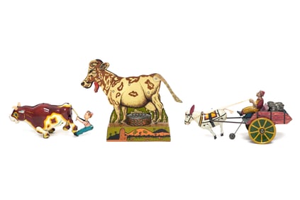 (3) Tin Litho Country Farm Toys Marx/B&R/Mikuni