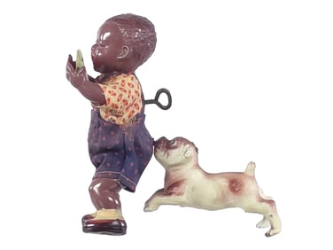 1930s Black Americana Celluloid Windup CK Poor Pete