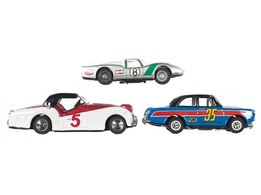 (3) Japanese Tin Race Cars Bandai, Daiya