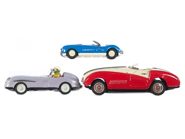 (3) Japanese Tin Cunningham Style Cars