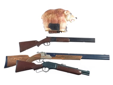 (3) Long Guns w/Marx Batt. Op. Target Bear