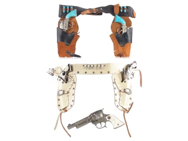 (5) Assorted Toy Cap Guns w/Holsters Texan Jr Buffalo Bill