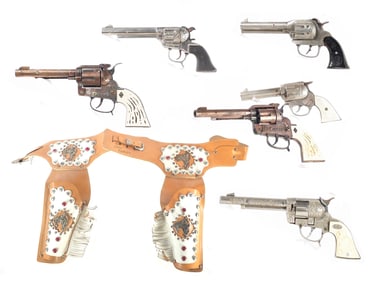 (7) Assorted Toy Cap Guns w/Holster Lone Ranger Gene Autry