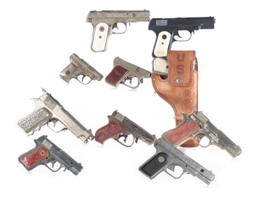 (10) Assorted Toy Cap Guns w/Holster Hubley Kilgore
