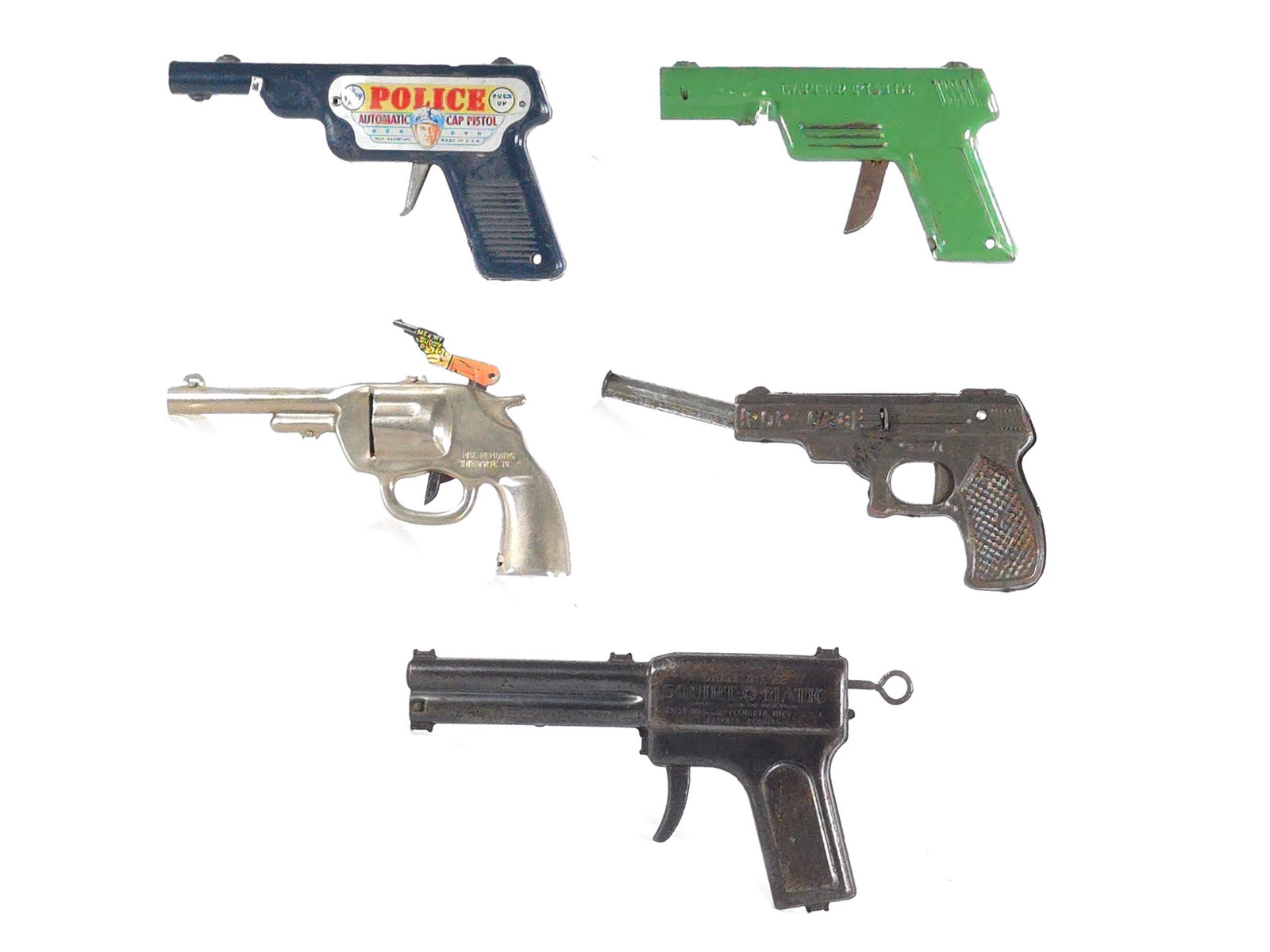 (5) Tin & Steel Toy Guns Assorted (1 of 4)
