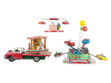 (3) Japanese Tin Fair/Carnival Ride Toys