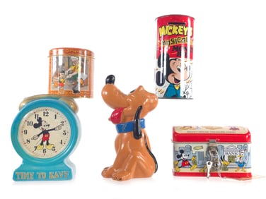 (5) Assorted 70s/80s Disney Piggy Banks