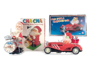 Alps Happy Santa, Cha Cha Santa Box, & Hot Rod Santa Boxed
