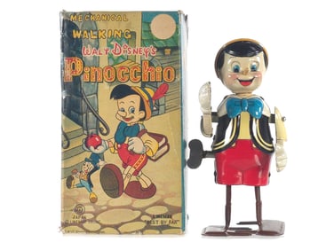 Scarce Disney Walking Pinocchio Windup Toy by Linemar Boxed