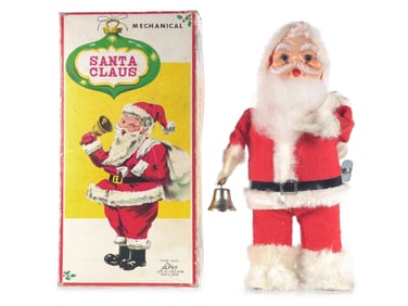 Windup Mechanical Santa Claus with Box by Alps