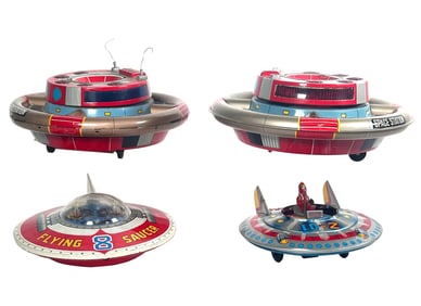 (4) Japanese Tin UFO Toys